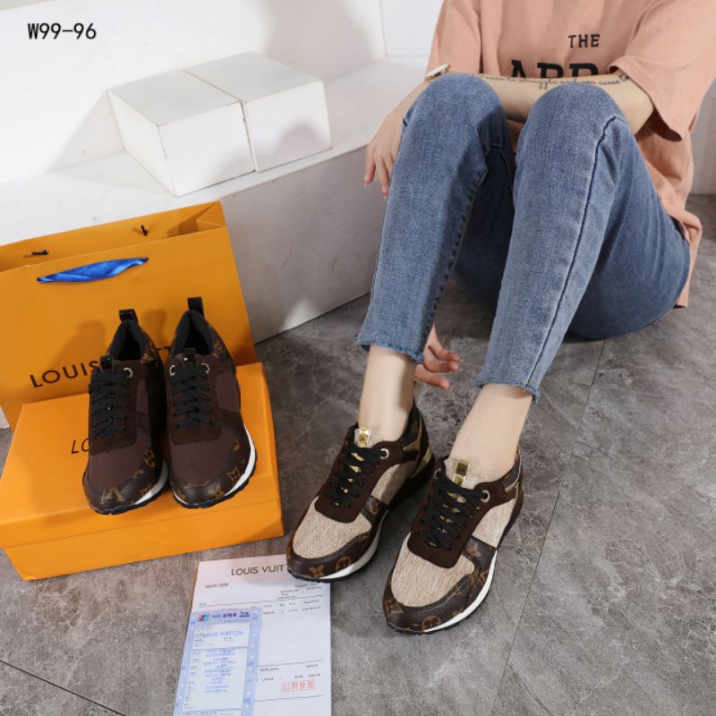 01,VUITTON LV RUN AWAY SNEAKERS SEMI ORI WITH PAPERBAG W99-96*