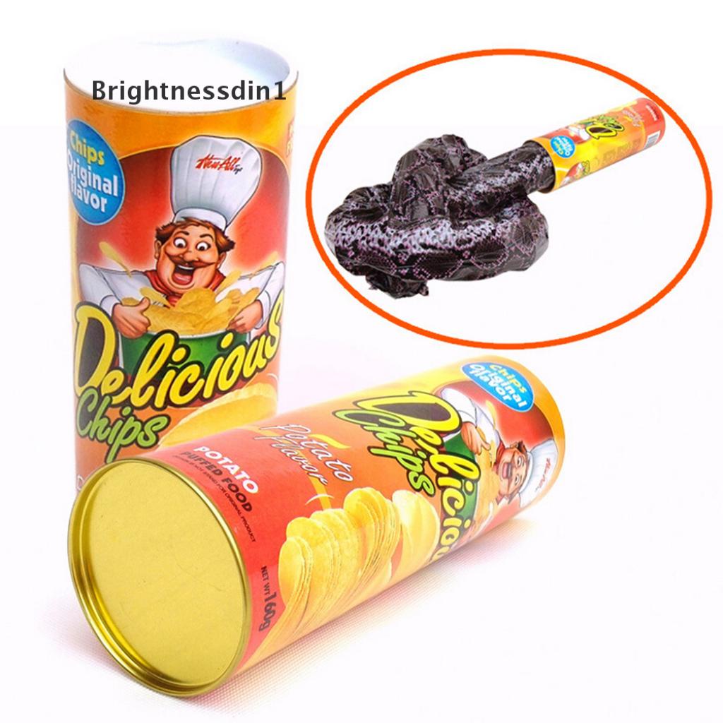 (Brightnessdin1) 1pc Mainan Kaleng Keripik Kentang Isi Ular Melompat Untuk Lelucon