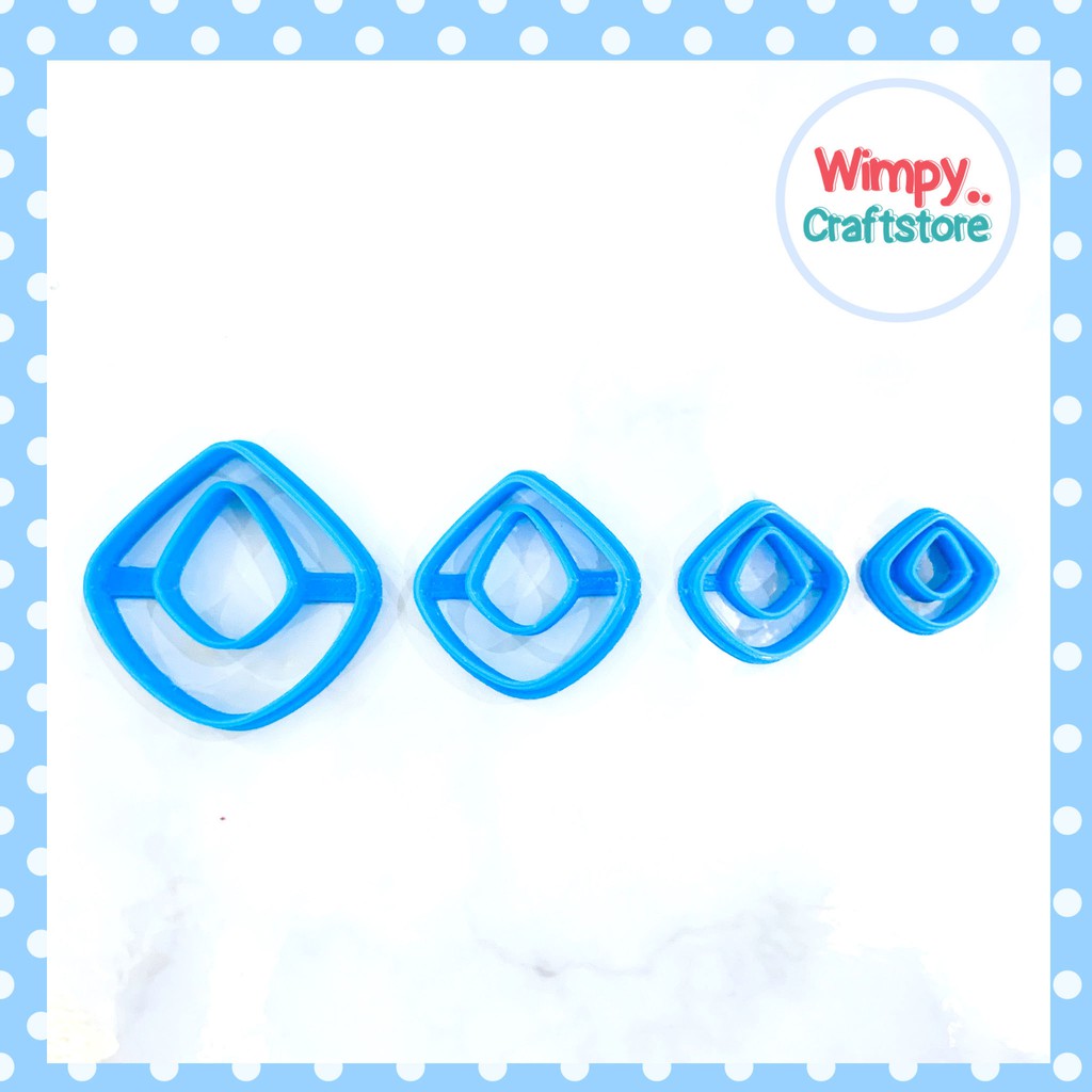 Wimpy Cetakan Anting Clay Cutter Rhombus B Cookies Cutter Fondant Coklat