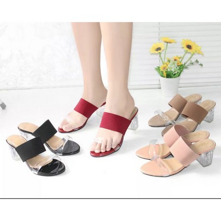 COD - High heels wanita kaca import hak tahu kaca murah - Sandal Wanita Heels Hak Kaca AMARA AMI