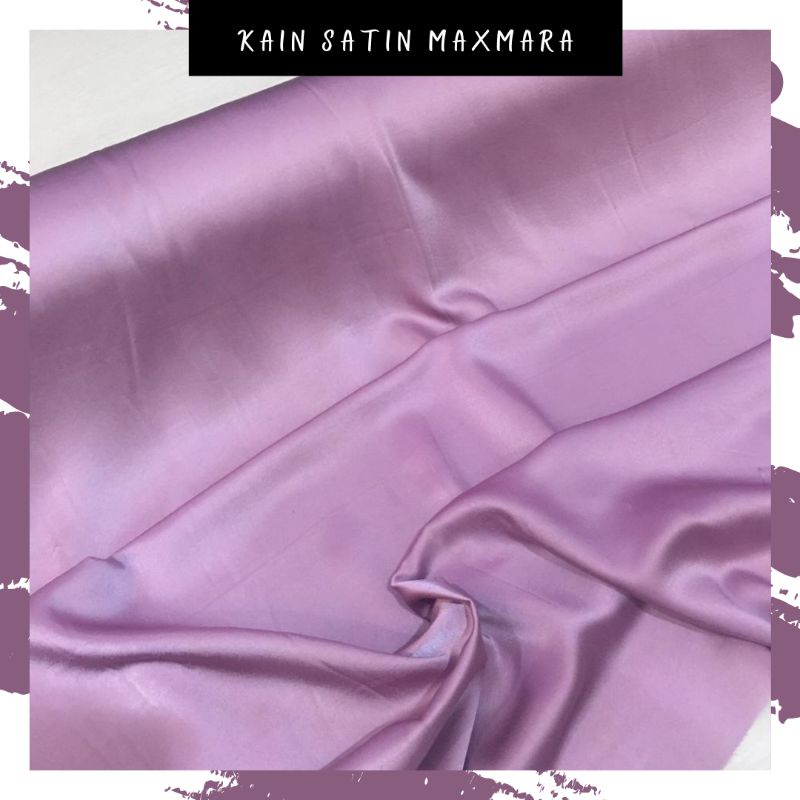 Kain Satin Silk Bahan Maxmara Warna Ungu Lilac