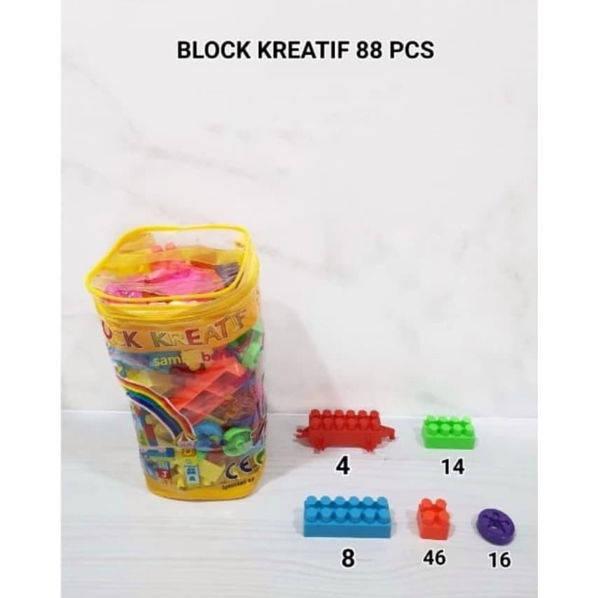 Blok Kreatif isi 88pcs Puzzle Susun / LEGO / Mainan Edukasi M158-88