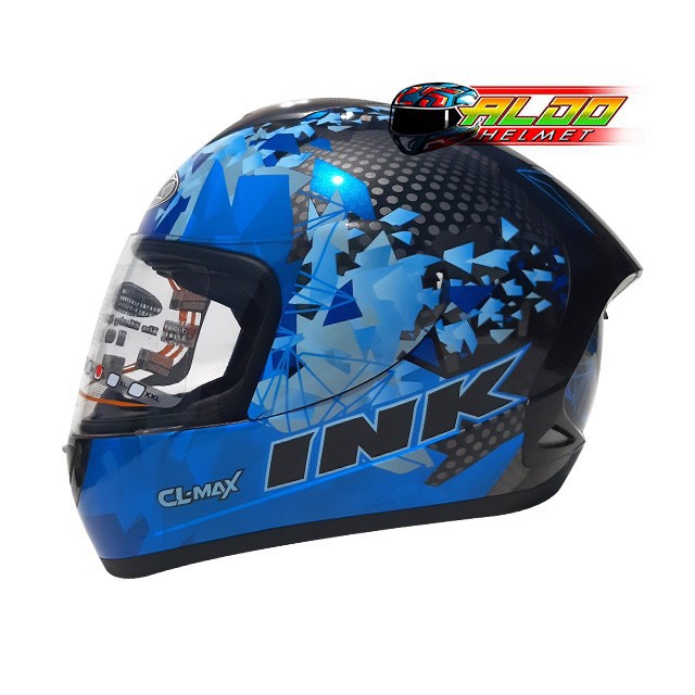 HELM INK CL MAX MOTIF 6 BLACK BLUE FULL FACE JUAL NHK KYT JPX - SIZE M