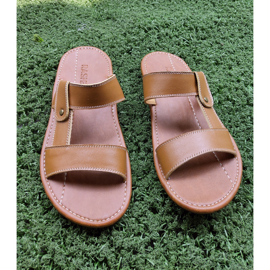 Sandal Pria Kulit Asli Rasheda Series Gr 01 Sendal Slide Selempang Jumbo