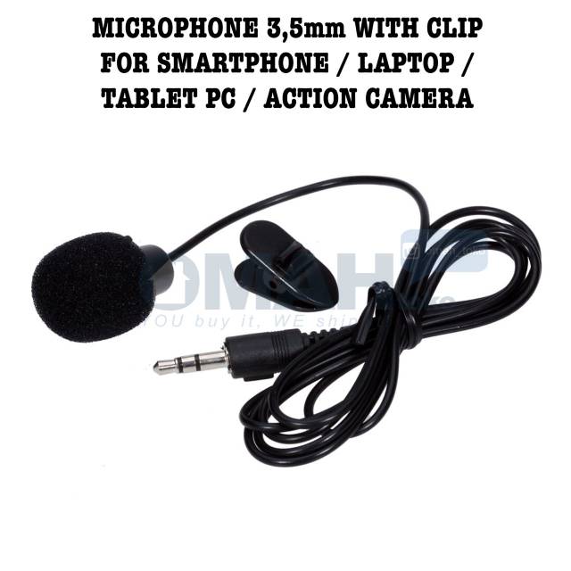 Microphone 3.5 mm with Clip for Smartphone Laptop Tablet PC Action Camera Xiaomi Yi GoPro SJCam