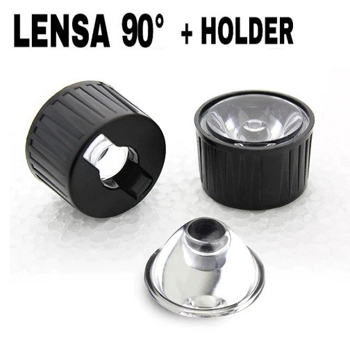 Lensa + Holder 90 Derajat Housing Bracket High Power LED 1W 3W 5W Dudukan Led PCB Star 1 Watt 3 Watt Aqkuarium