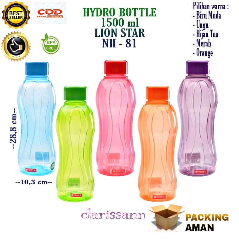 PROMO (Bisa COD) Lion Star Hydro Botol Minum Bottle 1500 ml NH-81 Botol Plastik Termos Botol air sport bottle