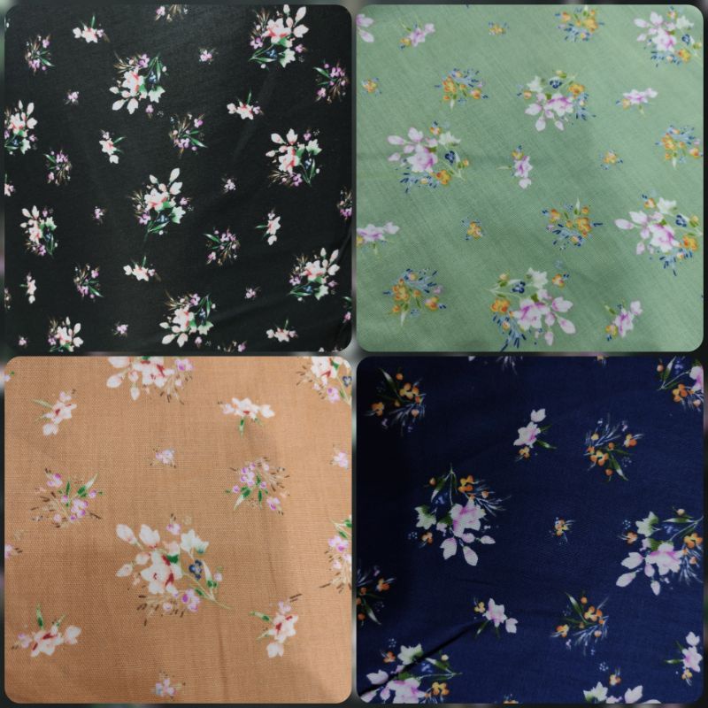 Kain Katun Jepang Motif Bunga Cantik