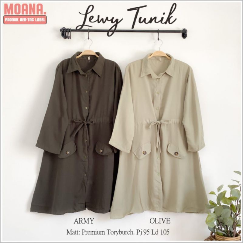 Tunik Korea Polos / Tunik Full Kancing / Lewy Tunik