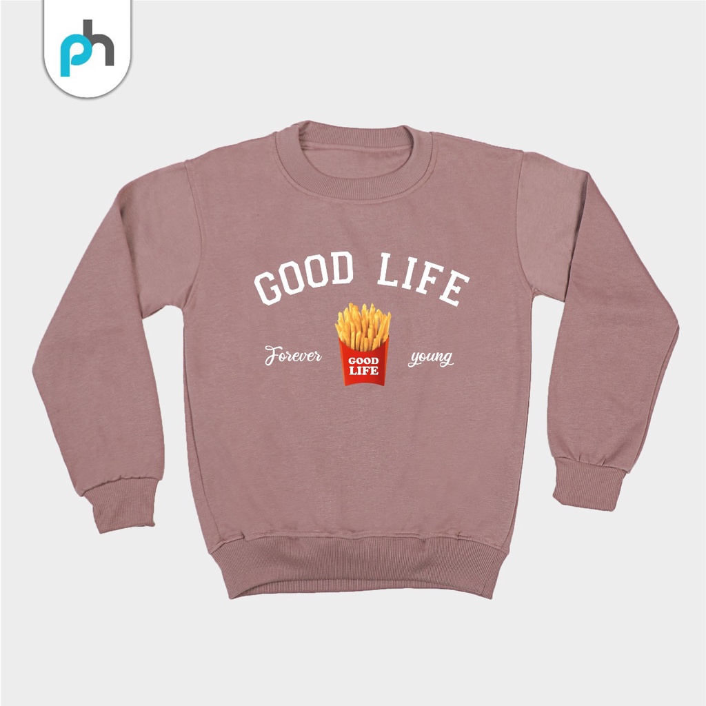 PABRIKHOODIE - BASIC SWEATER GOOD LIFE  M-XXL {PRIA &amp; WANITA} {SABLON}