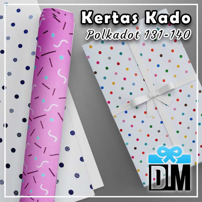 

Kertas Kado Pembungkus Kado Kemasan Polkadot Simple Confetti Star Gold