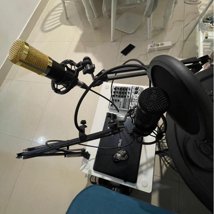 Microphone Mic BM800 condenser Full Set Recording Live Streaming