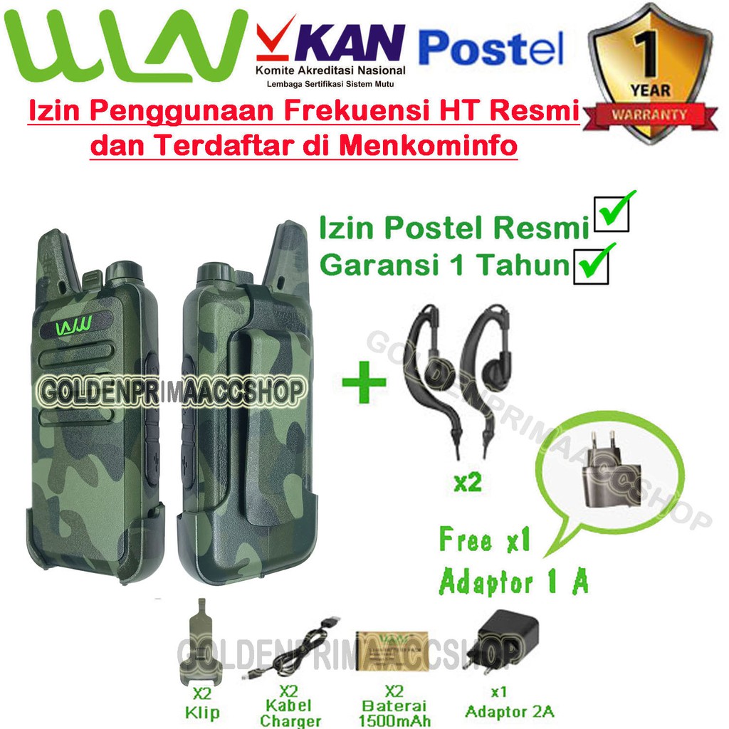 PAKET STANDART HT KD-C1 LORENG (ARMY, HIJAU, ABU, COKLAT, PUTIH)TANPA DESKTOP/CHARGER DUDUK ISI 2PCS