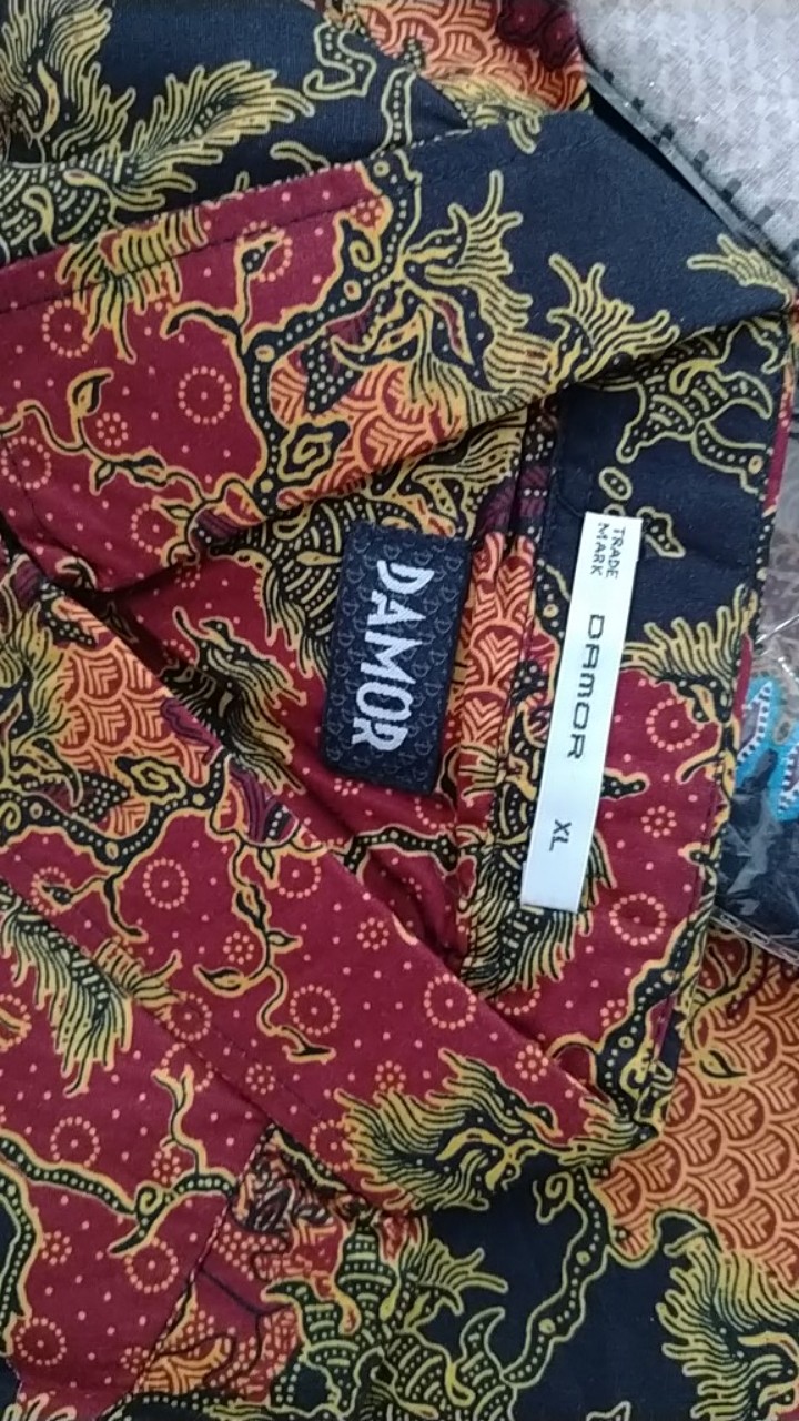 Gof Brsa Damor (cressida) Kemeja Batik Cowok Pakaian Pria Batik Lengan Pendek