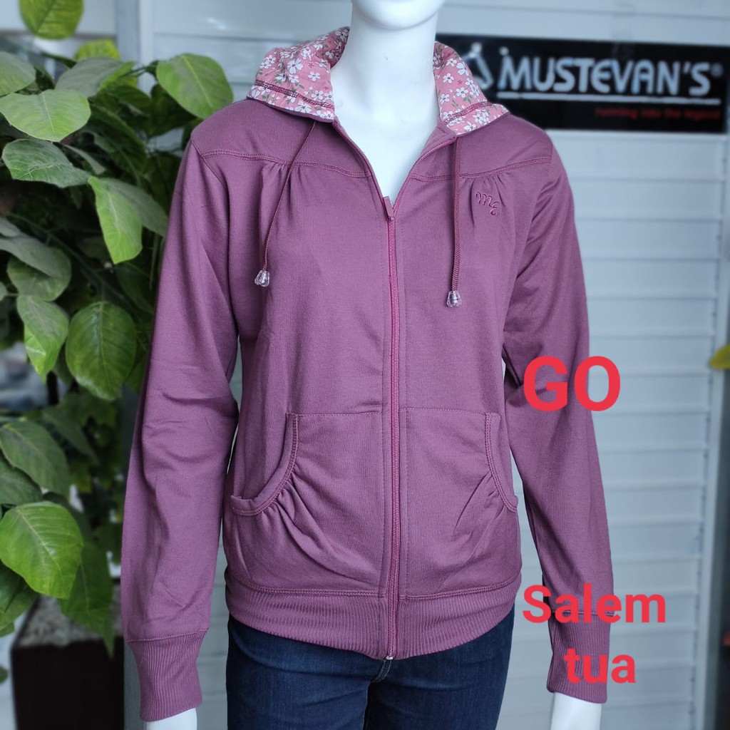 gof MUSTEVANS JAKET WANITA Sweater Polos Katun Jaket Cewek Casual