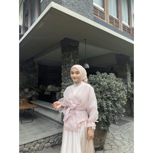 VIERRA OUTER Kondangan Atasan Organza transparan Ootd wanita