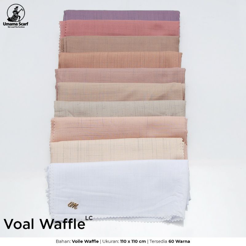 Hijab Voal Waffel Laser Cut Metal Logo Umama Scarf/ Jilbab Umama Voal Polos Metal Logo