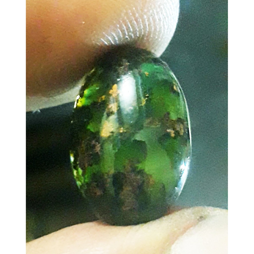 BACAN DOKO batu akik natural bacan coklat doko gulau kristal size 16,5mm