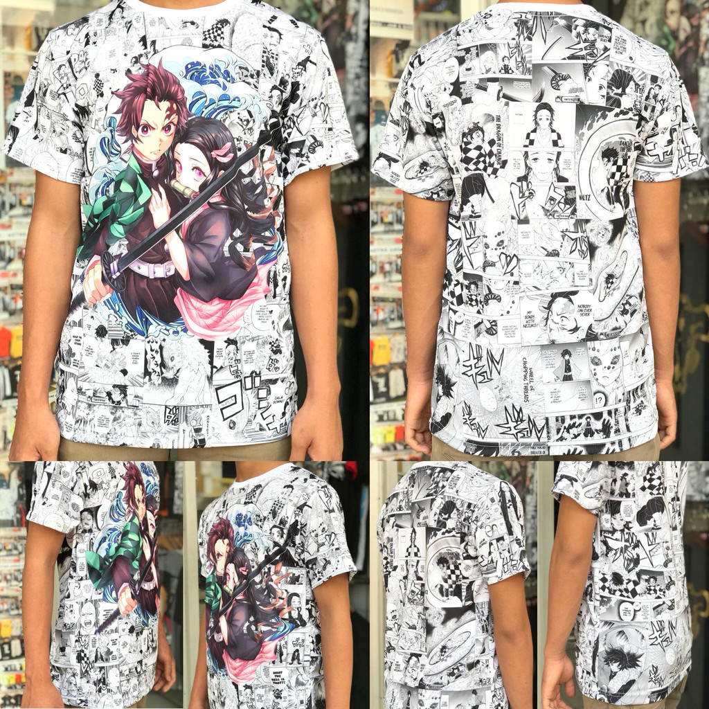 Kaos Kimetsu no Yaiba Fullprint Tanjiro and Nezuko