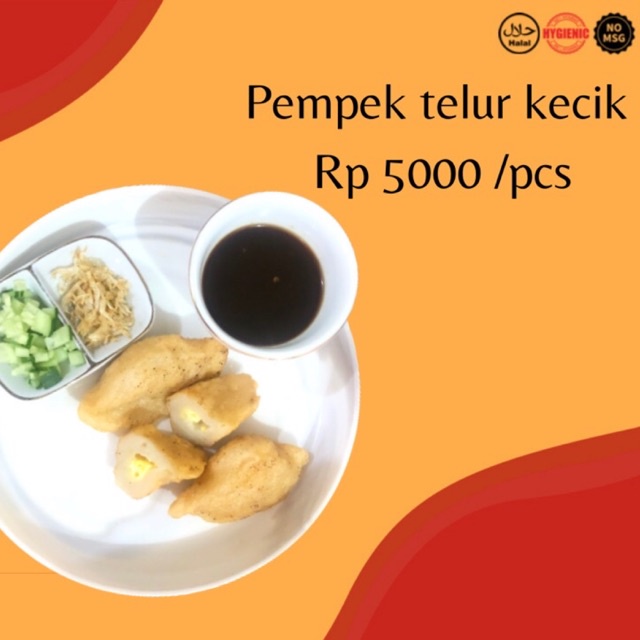 

5 pcs pempek telur kecil terbuat dari tenggiri gepeng (betina) super tersedia frozen dan matang