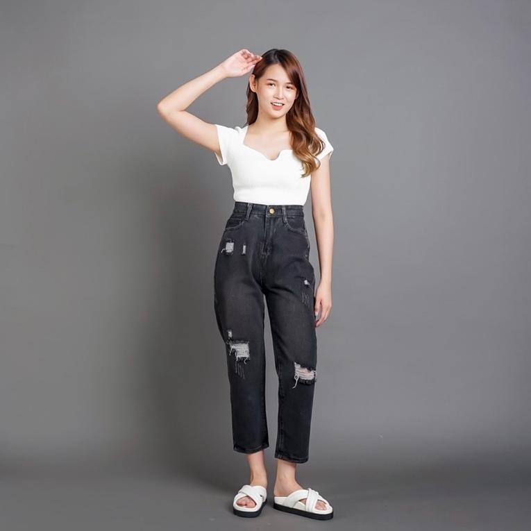 [Luxe.Dlabel] Lionel Jeans | Celana Jeans Wanita Highwaist Jeans Boyfriend Jeans Baggy Jeans Import