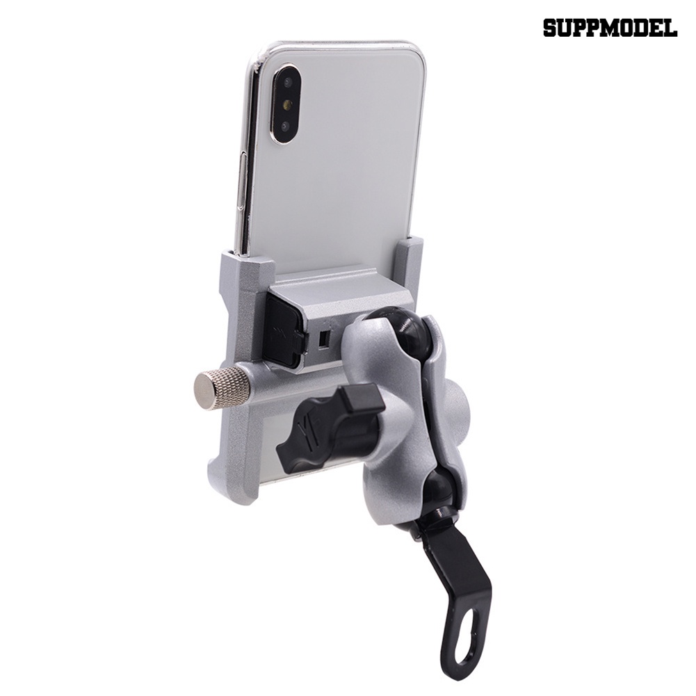 Sdl Stand Dudukan Handphone + Port Charger USB 3.0 Quick Charging Untuk Setang Motor