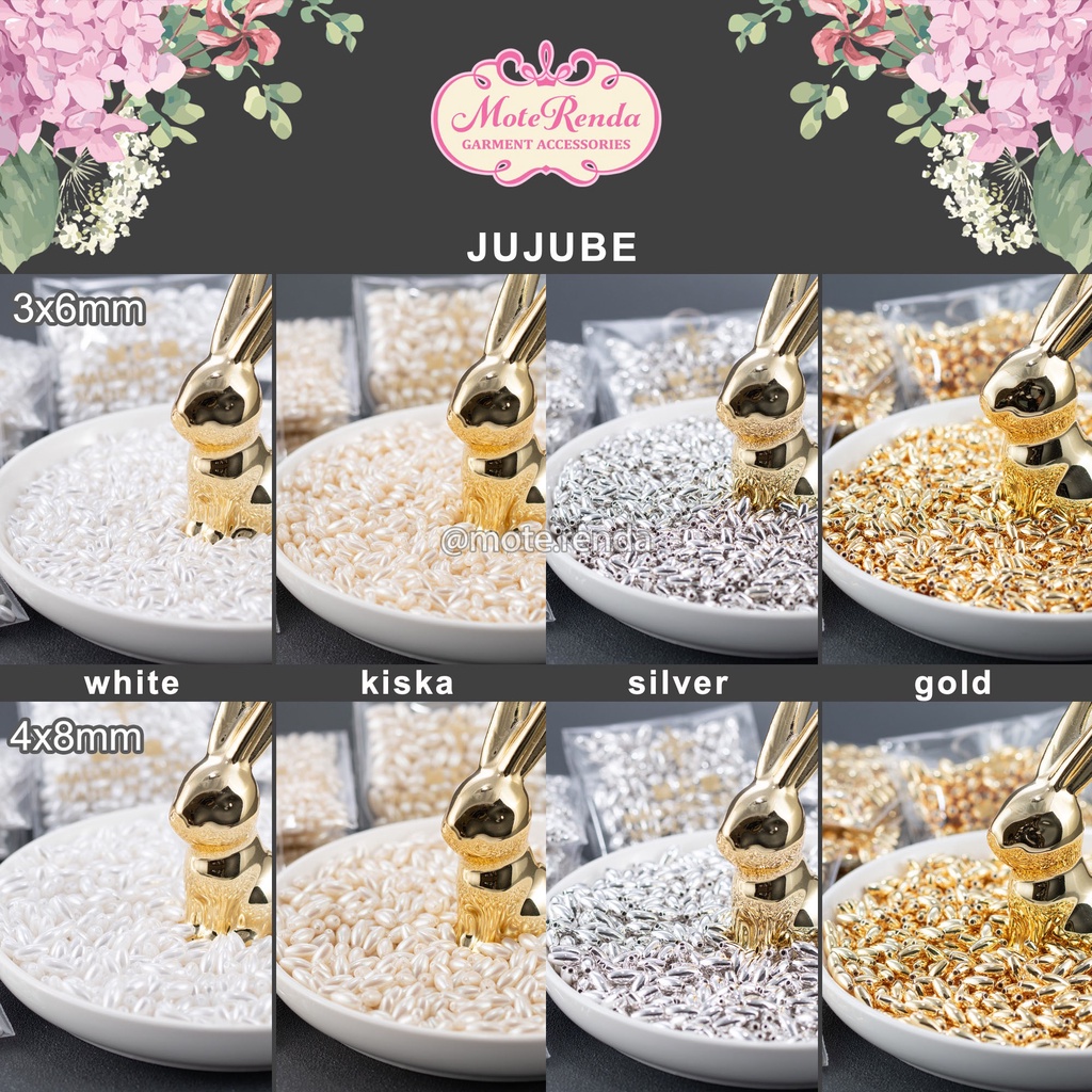 MUTIARA JEPANG MGB, bentuk jujube (beras) kode 4ESO