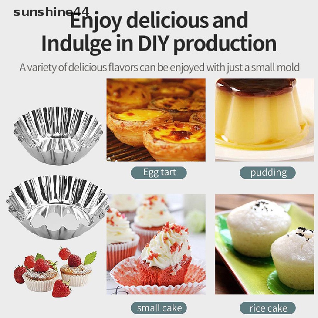 Sunshine 5pcs Cetakan Cupcake / Telur / Jelly Bahan Stainless Steel