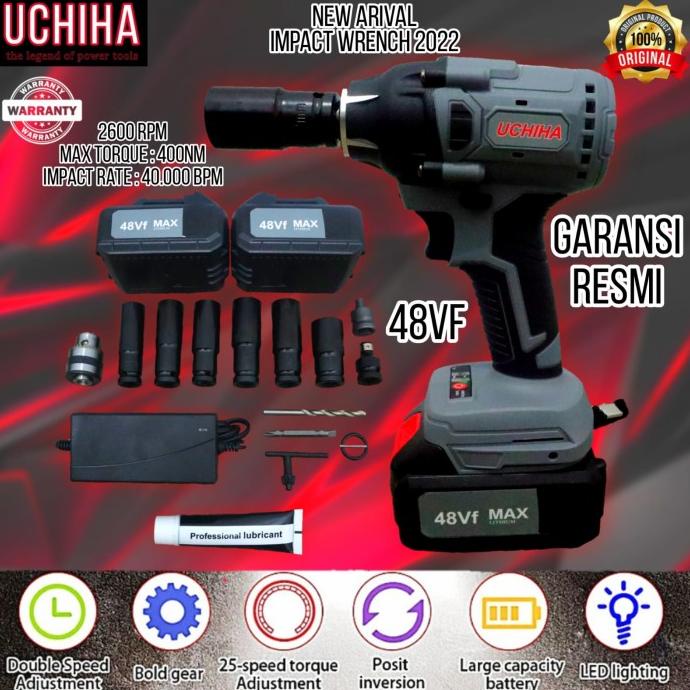 Mesin Cordless Drill Impact Wrench Buka Baut Ban Mobil Motor Uchiha