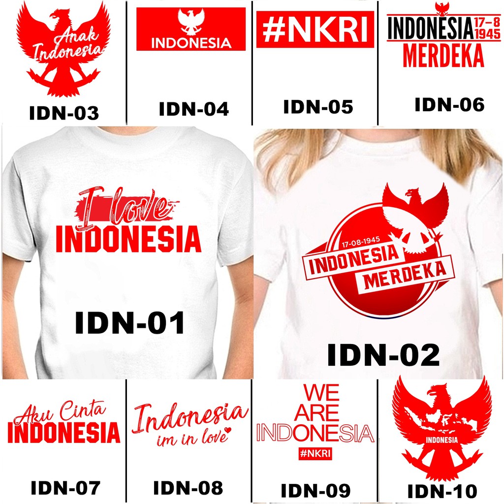  FREE NAMA  Baju  Kaos  ANAK DAN DEWASA INDONESIA 