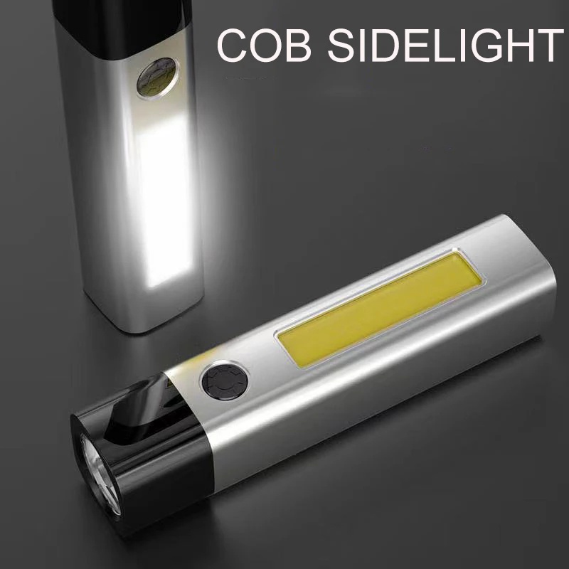 Lampu Senter Led Cob Mini Portable Usb Rechargeable Anti Air Untuk Hiking / Camping / Outdoor