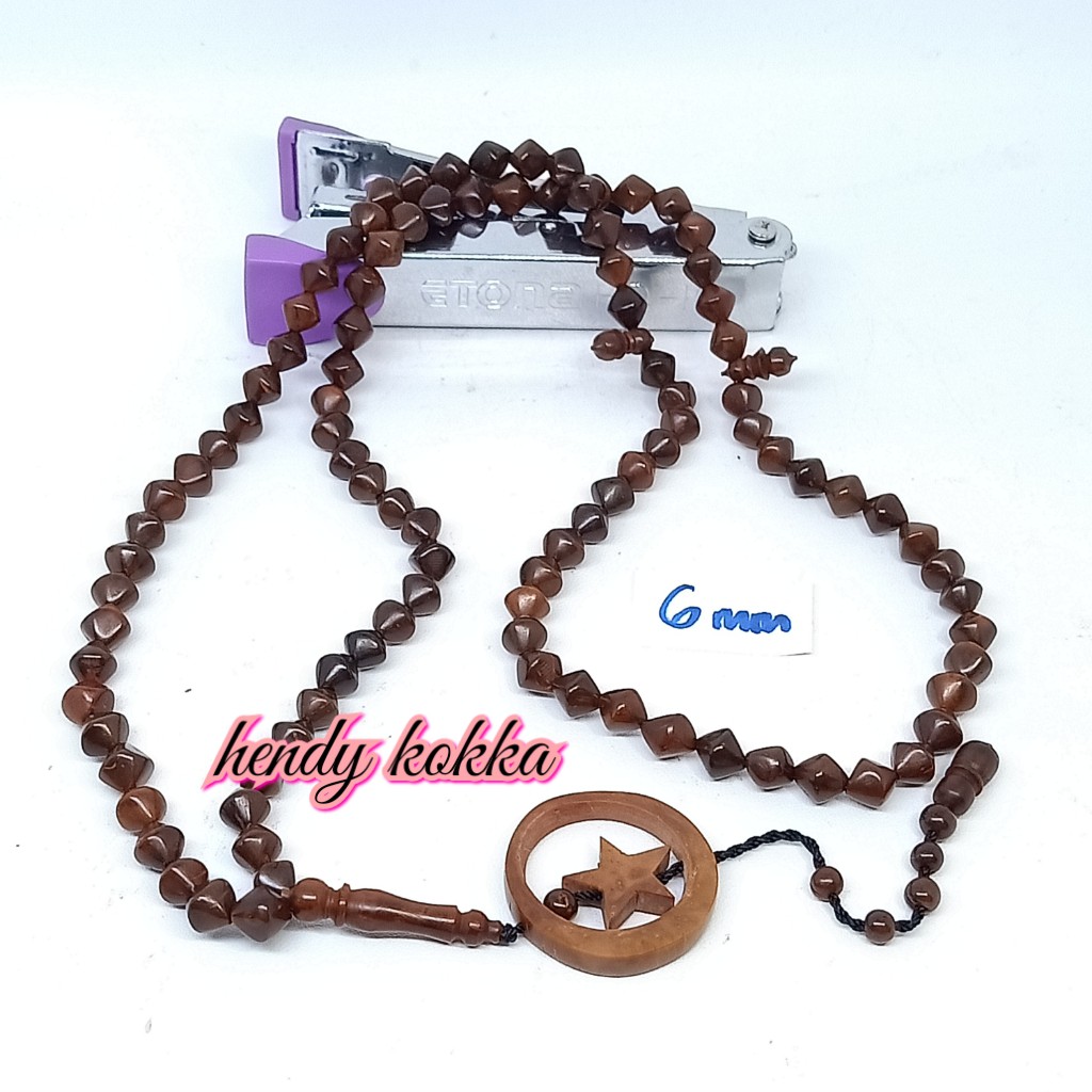 tasbih 99 kokka kaukah wajik bulan bintang 6mm C