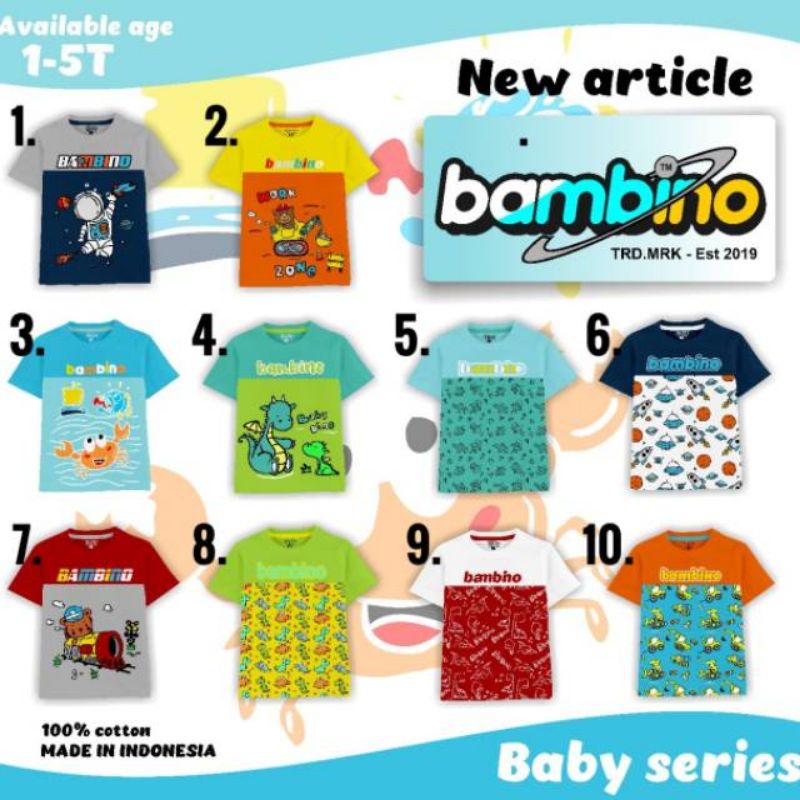 Kaos anak pria size kecil / kaos anak pria balita / kaos balita / kaos bambino