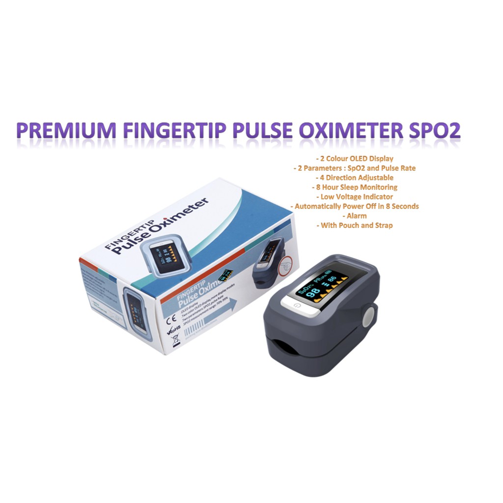 F2 Fingertip Pulse Oximeter Premium - Alat Ukur Kadar oxygen SpO2