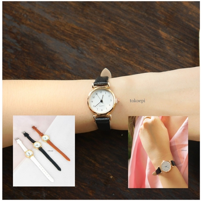 jam tangan fashion wanita analog bulat / jam tangan korea bulat