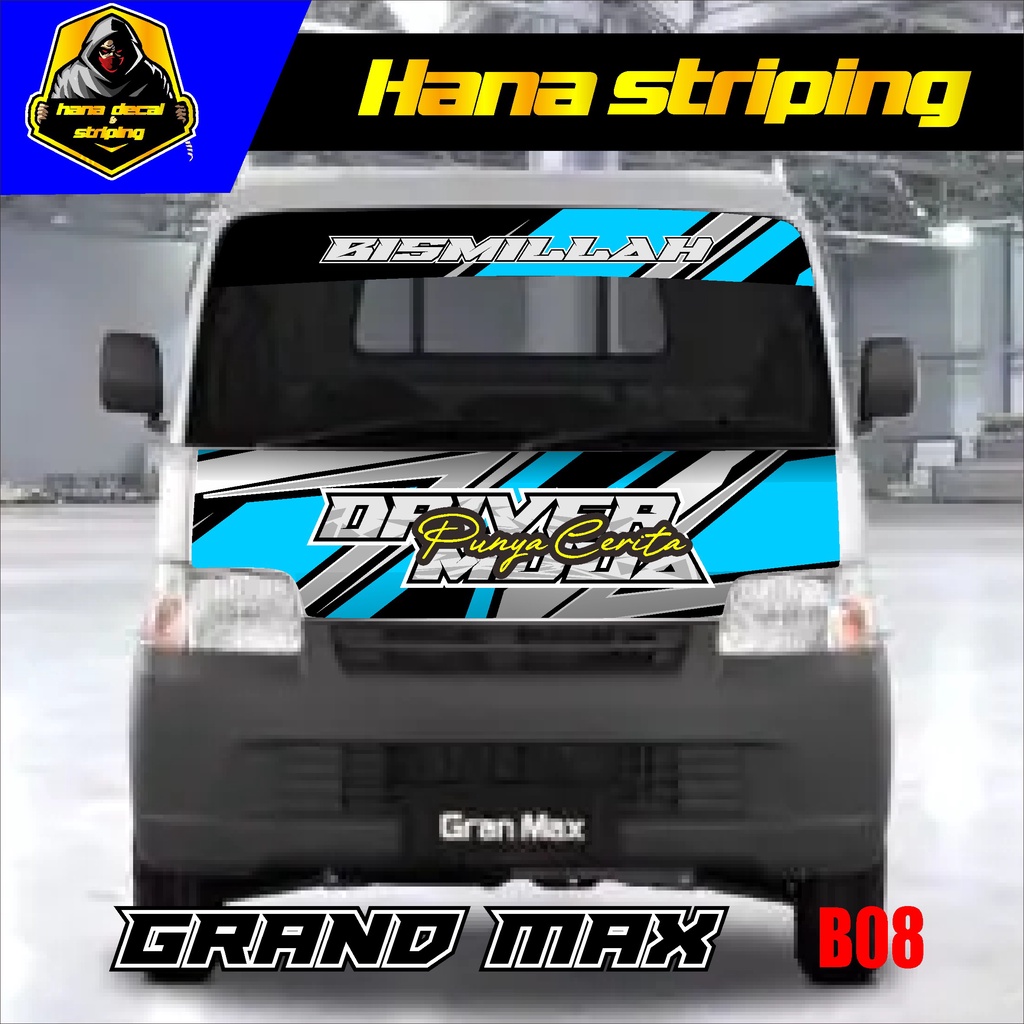 STIKER DECAL MOBIL GRANDMAX PICKUP / KAP DEPAN DEKAL full DEPAN DESAIN CUSTOM KIRANA 08