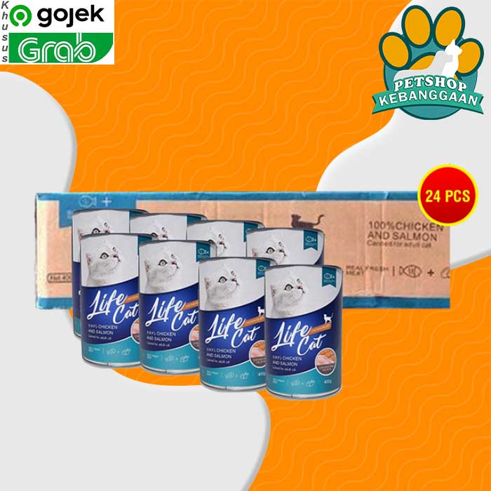 Gosend Makanan Kucing Wet Food Kaleng Life Cat Grosir Dus 24 PCS 400GR