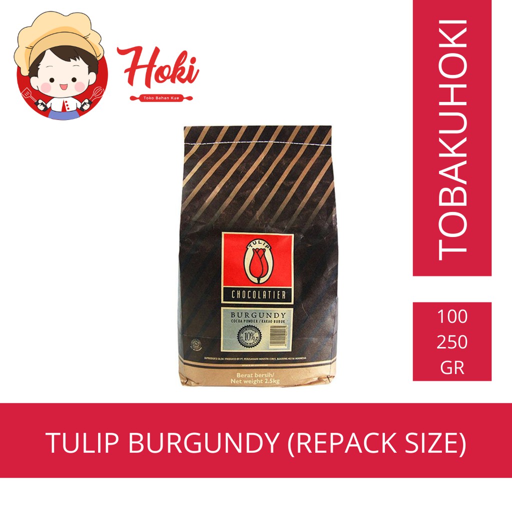 

TULIP BURGUNDY CACAO POWDER / COKLAT BUBUK TULIP 100 250 GR