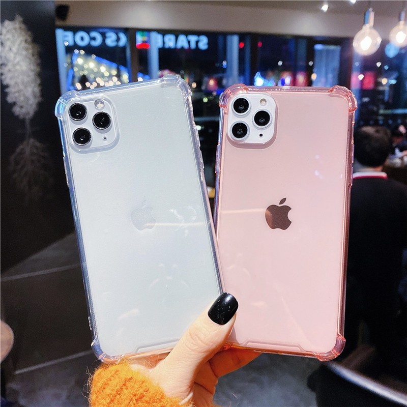 Soft Case Hp Transparan Tahan Goncangan Untuk Iphone 12pro / 12mini Max / X / Xs Se 2020 / 7 / 8 / 6 / 6splus