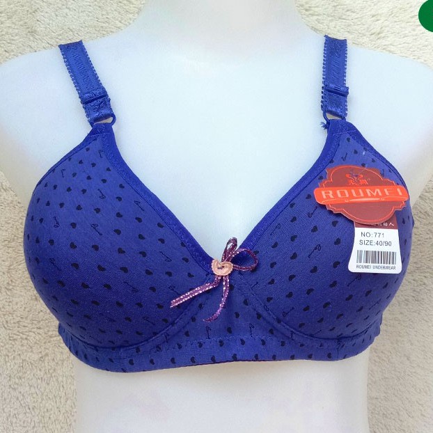 Bra ROUMEI 771 Polkadot / BH Busa Tanpa Kawat Kait Kancing 3 - gedabug