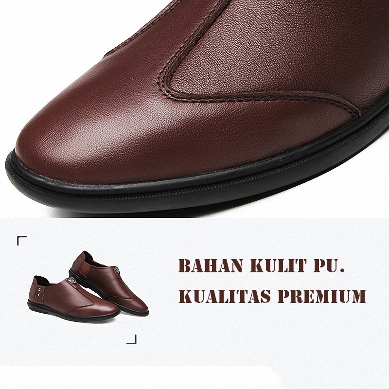 Toread Sepatu Slip On Casual Sepatu Pantofel Pria Kulit Sintetis MC402