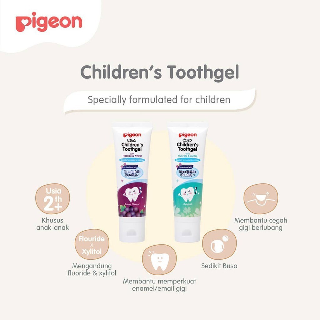 Pigeon Children's Toothgel With Fluoride &amp;  Xylitol