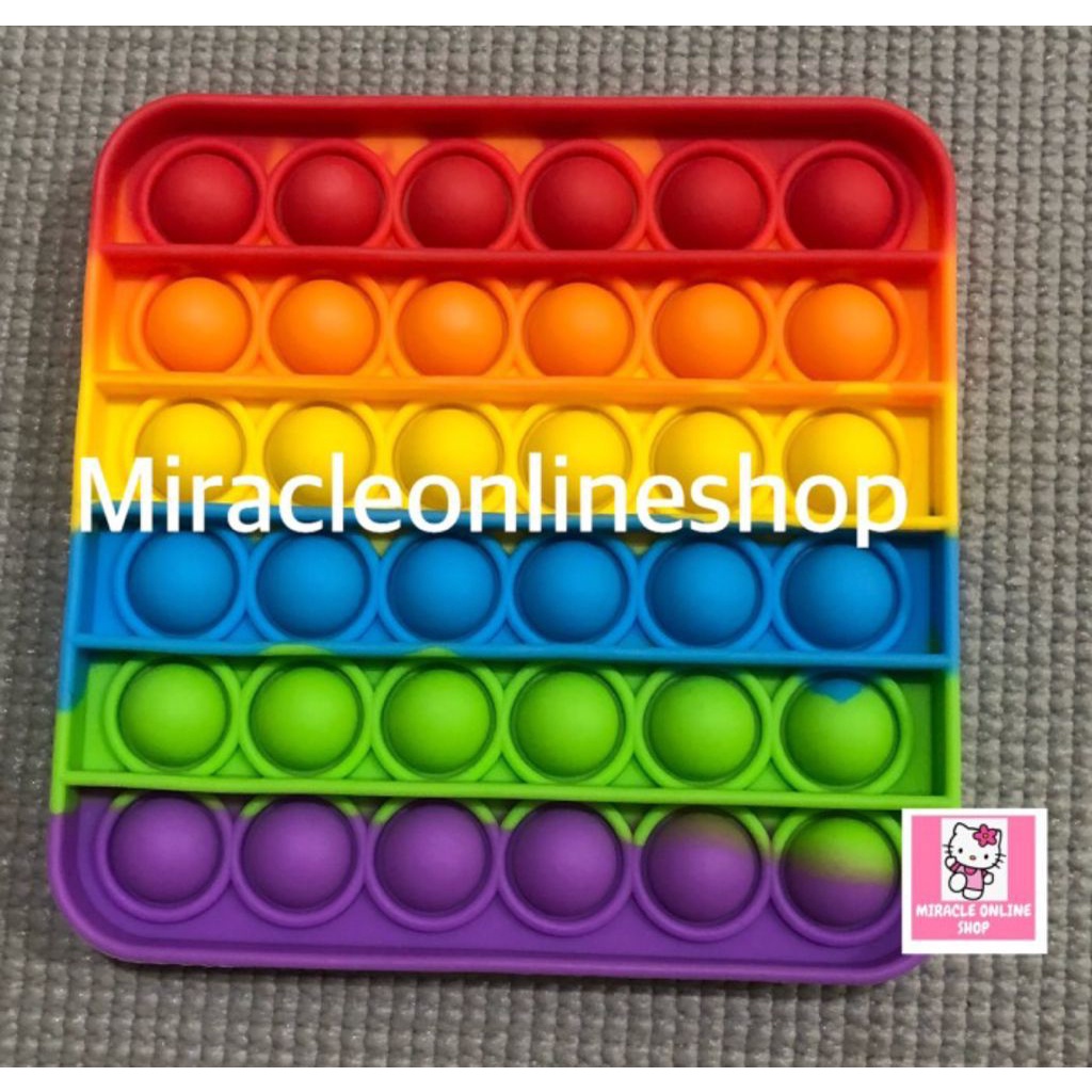 POP IT FIDGET PUSH UP POP ITS ROUND BUBBLE STRESS RELIEF BUBBLE SENSORY POP IT TERMURAH-POP IT KOTAK RAINBOW