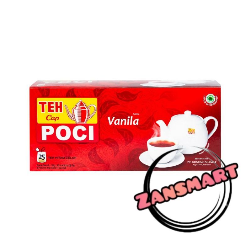 

Teh Cap Poci Rasa Vanilla 50 gr Teh Celup Kotak