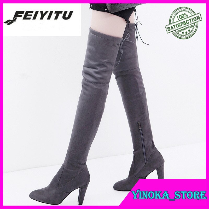 womens suede knee high boots