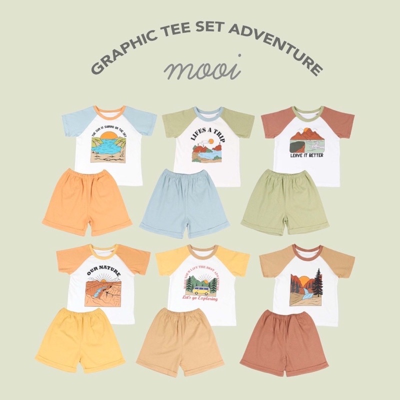 MOOI GRAPHIC TEE SET ADVENTURE - MOOI SETELAN ANAK