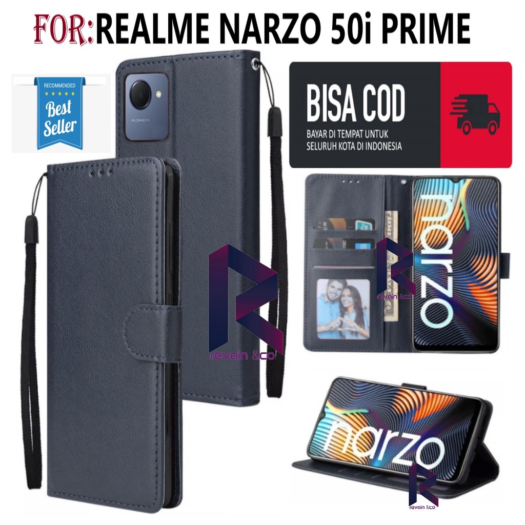 REALME NARZO 50i PRIME CASE FLIP WALLET LEATHER KULIT PREMIUM SARUNG BUKA TUTUP FLIP CASE REALME NARZO 50i PRIME