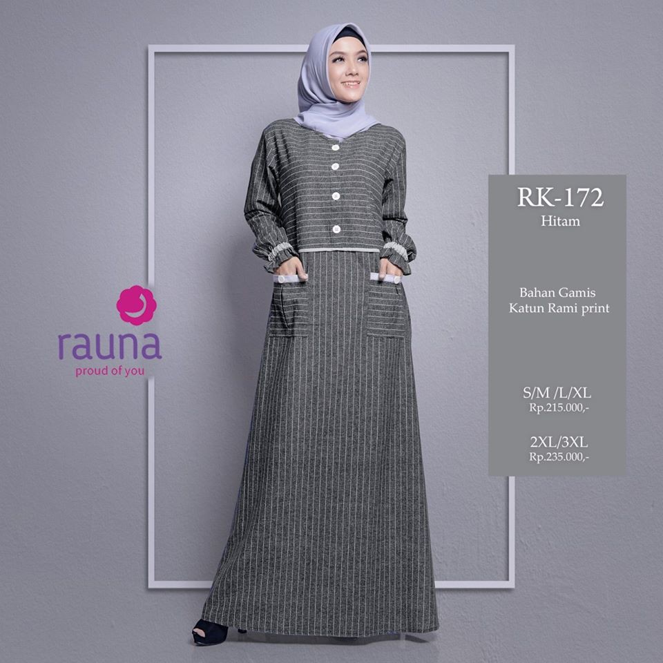 gamis rauna rk 172 HITAM