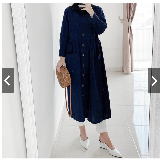 GOB - TUNIK DZUVIA NEDA TUNIK NEDA TUNIK FULL KANCING MOSCREPE // tunik dzuvia