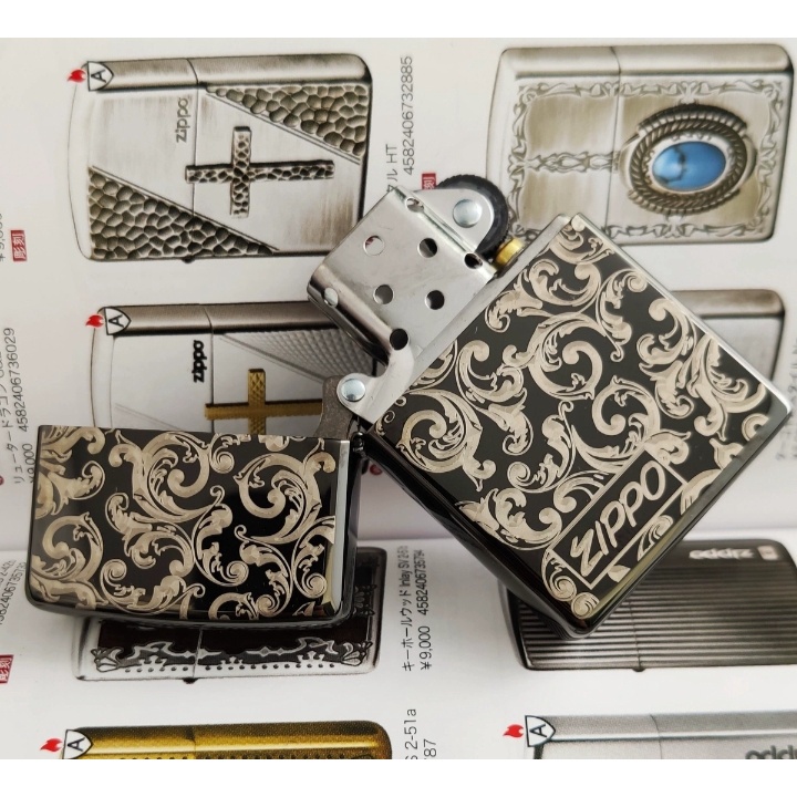 KOREK ZIPO PREMIUM GRADE ORIGINAL MINYAK MOTIF BATIK + BOX